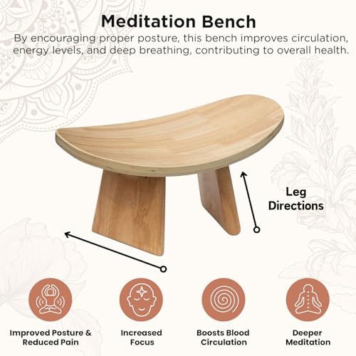 Ergonomic Wooden Meditation Bench - Portable Kneeling Seat for Yoga & Travel
