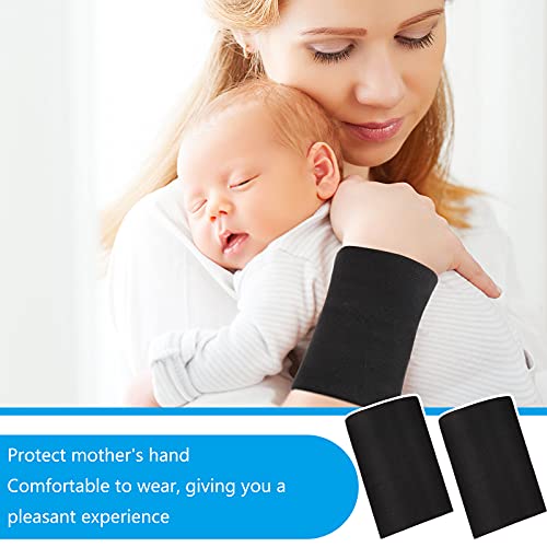 Compression Wrist Sleeves - 2 Pairs Elastic Support for Men & Women - Large