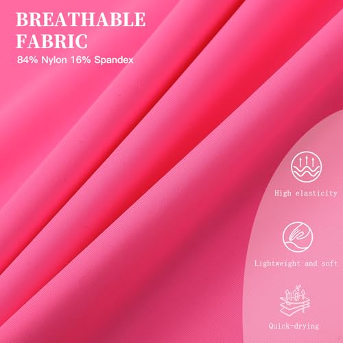 UPF 50+ Kids Long Sleeve Rash Guard Swim Shirt - Hot Pink, Age 5-6