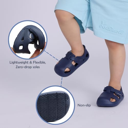 Pharda 5 Wide Toddler Water Sandals Navy Blue Summer Water Shoes for Boys & Girls