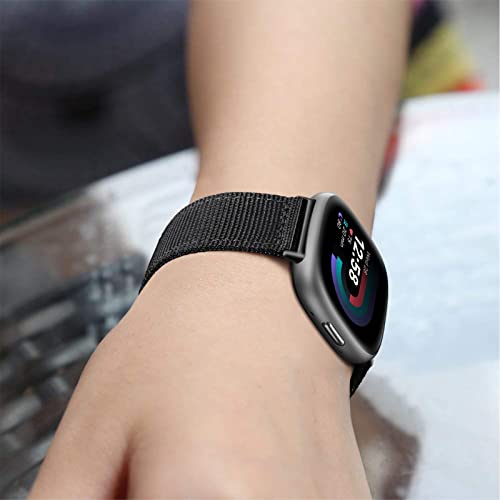 Soft Nylon Sport Band for Fitbit Versa 4/3 & Sense 2 - Black