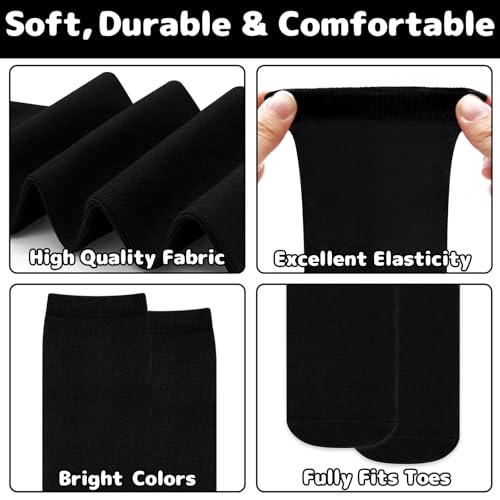 Youth Knee High Athletic Socks for Soccer Baseball - 3-6 Years, Pure Black