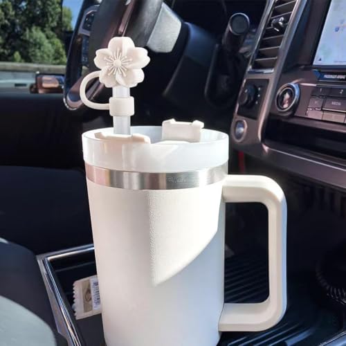 Cherry Blossom Silicone Straw Toppers for Stanley Cup - 3 Pack