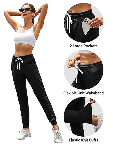 Women's Cotton Tapered Joggers Large Black - SPECIALMAGIC Sweatpants