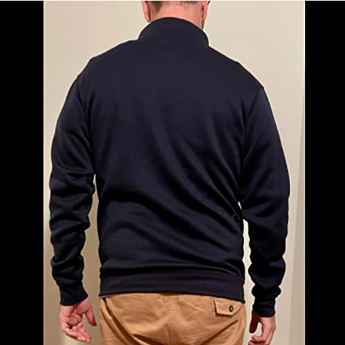 Conguoki Men's Medium Black Lightweight Hoodless Zip Up Cardigan Sweater