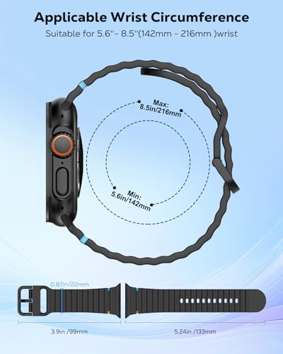 Breathable Sport Watch Bands for 42mm-49mm Smartwatches - 2 Pack