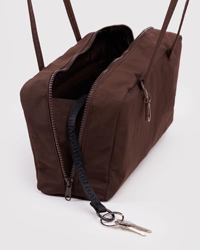 Nylon Bowler Bag with Charm Loops - Coffee
