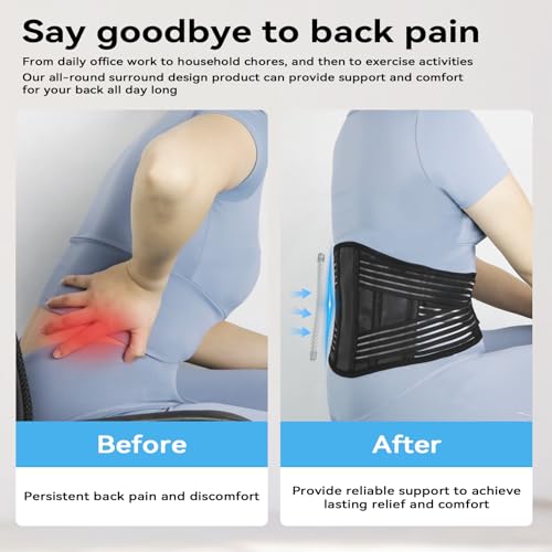Back Brace for Lower Back Pain Relief - Adjustable Support Belt