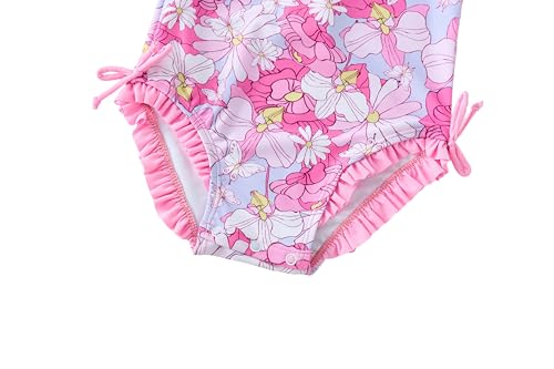 UMELOK Baby Girl Swimsuit 3T Pink Ruffle Rashguard One-Piece Swimwear Dahlia
