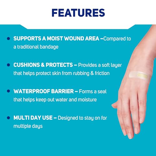 Hydrocolloid Gel Pad Bandages - Clear Waterproof, 40 Count