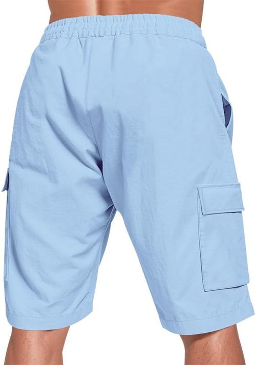 DMOYALA Men's Cargo Shorts - Quick-Dry Elastic Waist for Summer Workouts | Casual Beach Bermuda with Pockets