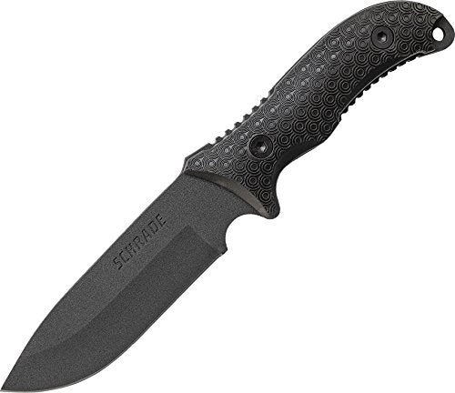 Schrade Delta Class Bedrock Sheepsfoot Fixed Blade Knife, 10.4in Blade, TPE Handle – Outdoor Survival, Camping, Bushcraft (Modern Variants)