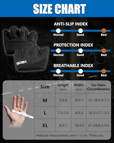 Weight Lifting Gloves with Silicone Grip - Black Medium
