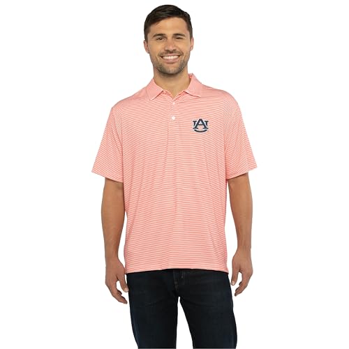 Men's Premium Moisture Wicking Stretch Fit Striped Polo - Auburn Tigers, X-Large