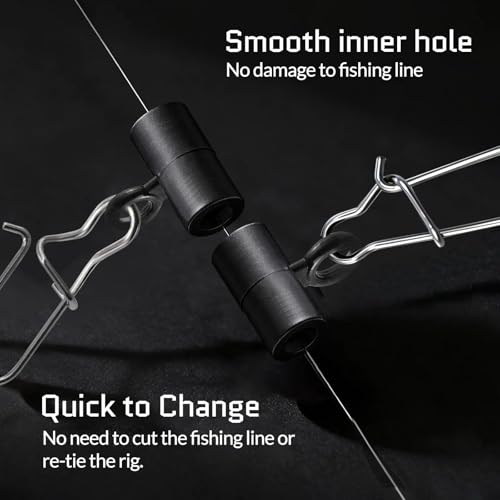 Duo Lock Snaps Sinker Slides - Black, 25pcs Fishing Accessories