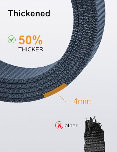 JUKMO Men's 1.5" Nylon Ratchet Belt for Jeans, Blue, Medium (Waist 36-42), Length 49"