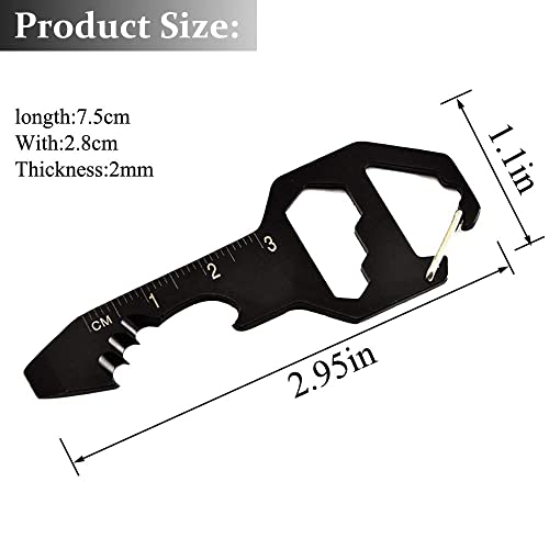 2PCS Stainless Steel Keychain Multi Tool - 6-in-1 EDC Gadget