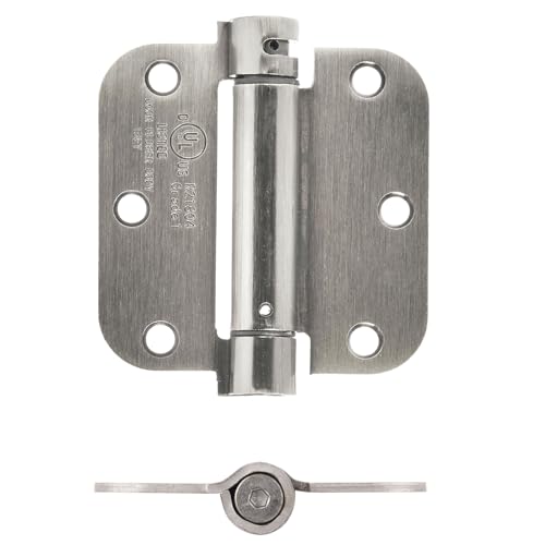 Self-Closing Door Hinge - 3.5 Inch x 3.5 Inch - Satin Nickel - 1 Piece