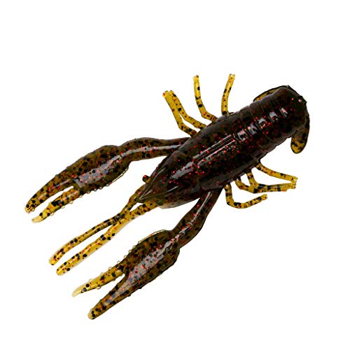 Craw Chunk Soft Plastic Bass Fishing Lure - 3.25 Inch, Watermelon Red Flake