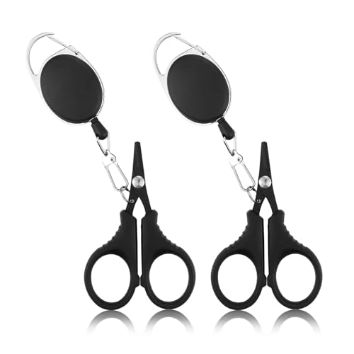 Fishing Scissors with Retractable Buckles - 2 PCS Stainless Steel Cutter