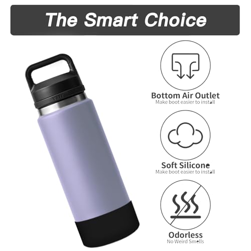 UWSTE 2Pcs Silicone Bottle Boot for YETI Rambler 768 ml Black – Anti-Slip Bottom Protector (2x 768 ml, BPA Free)