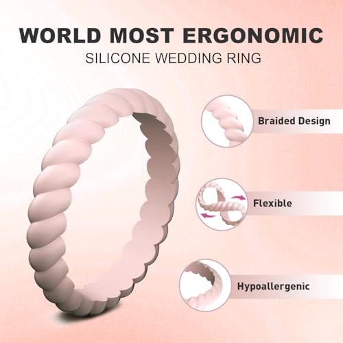 Silicone Women's Anniversary Wedding Ring - Pink Sand, 2.5mm