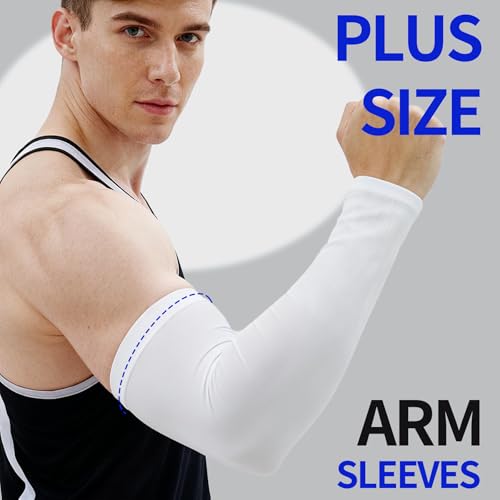 Plus Size Cooling Arm Sleeves - UV Protection 2-Pack Black