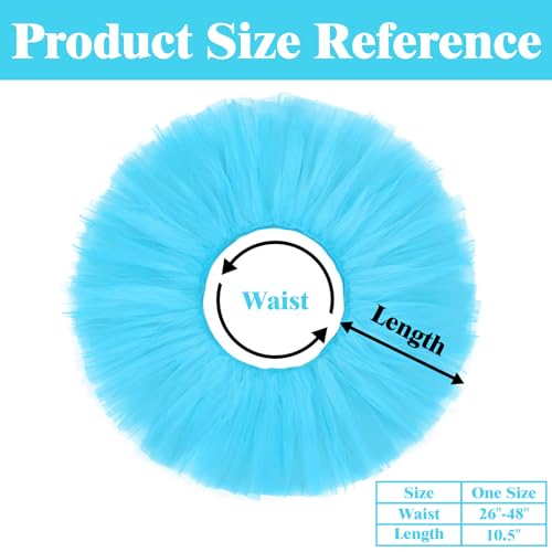 Sarfel Women's 5-Layer Sky Blue Fluffy Tutu Skirt - One Size Adult Ballet Skirt