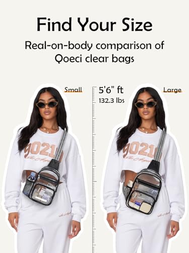 Clear Stadium Bag with Water Bottle Holder - Crossbody Purse