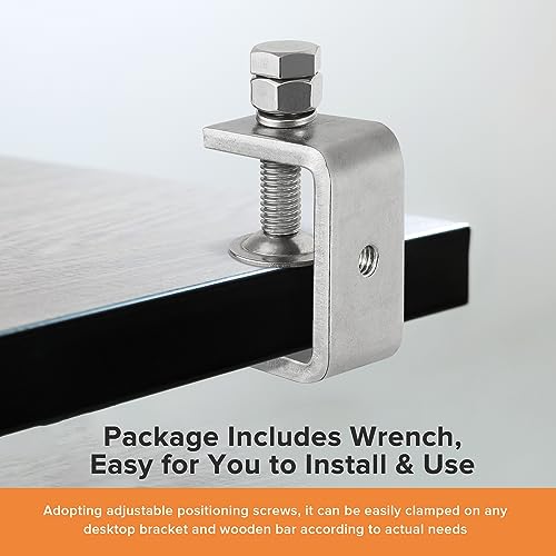 304 Stainless Steel C Clamp,1 1/2 Inch Tiger Clamp Woodworking Clamp Heavy Duty C Clamps for Woodworking, Welding and Construction,Features Stable Wide Jaws and Protective Pads(2 Pcs)