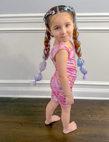 Gymnastics Leotard for Girls 2-9Y with Shorts - Rainbow Candy