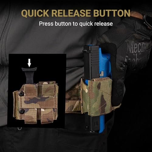 Left-Hand Tactical Holster - Universal Fit for Most Pistols, 500D Nylon