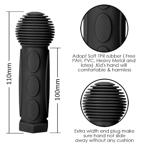 Scooter Grips for Kids - Soft TPR Handlebar Grips 22.2mm - Black