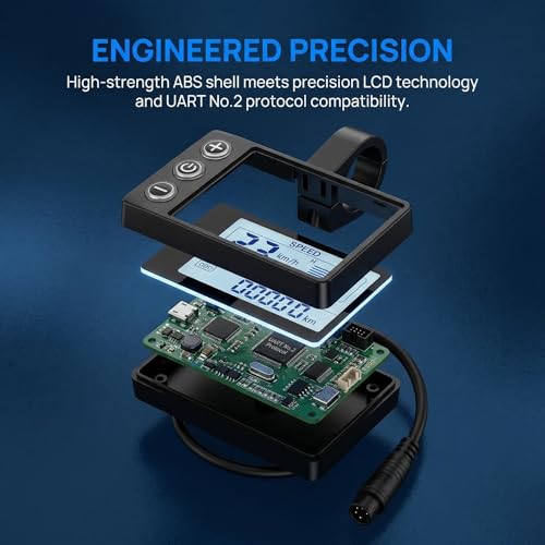 E-Bike LCD Display with Waterproof 5-Pin Connector - 24V/36V/48V