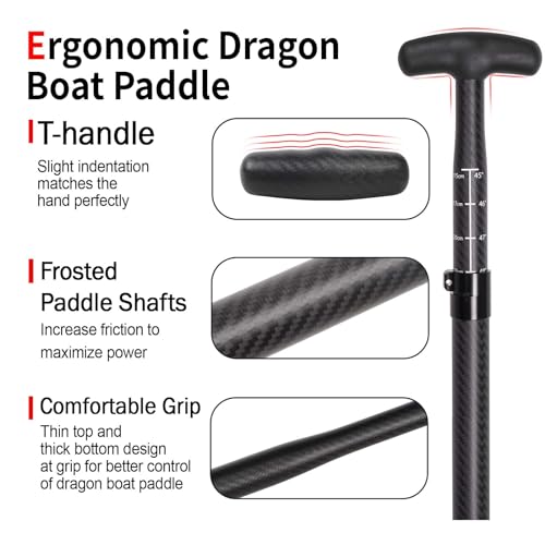 Adjustable Dragon Boat Paddle - Full Carbon Fiber 115-130cm with Bag