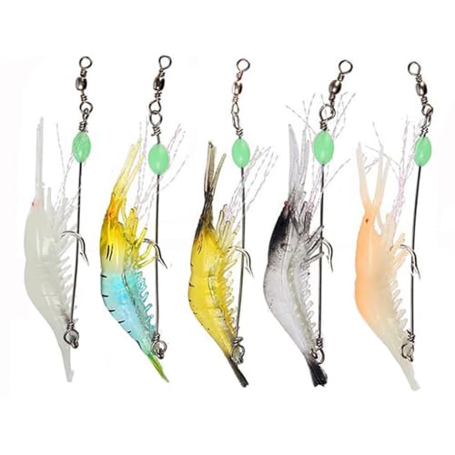 Soft Shrimp Fishing Lures Set - 5 Pieces for Freshwater & Saltwater