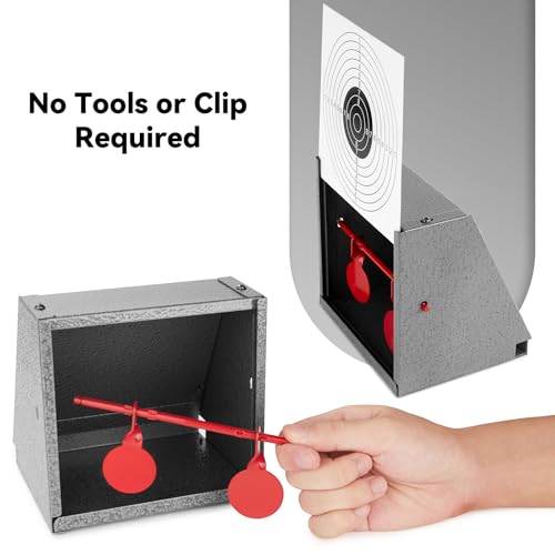 BB Gun Target Trap with Catch Box & 20 Paper Targets - Grey