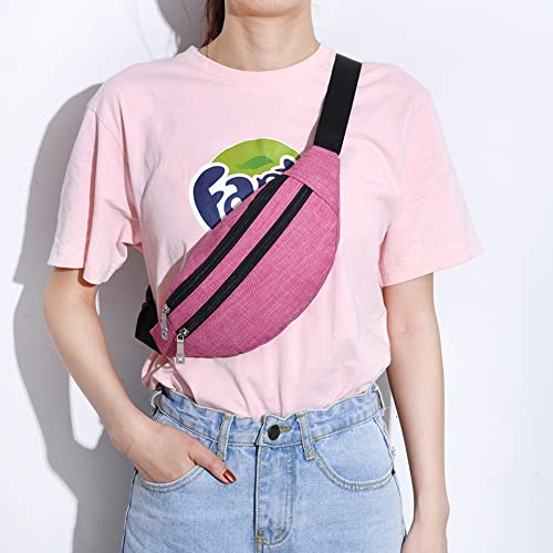 Fanny Pack Waist Bag for Men & Women - Adjustable Strap - Pink-01