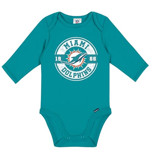 NFL Baby Long Sleeve Bodysuits 2-Pack - Miami Dolphins, 0-3 Months