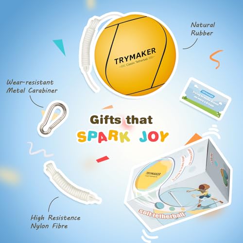 Tetherball Ball and Rope Set for Kids & Adults - Classic Yellow