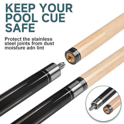 HomeSeason 58" Professional Pool Cue Stick with Bag - 19oz Low Deflection Billiard Cue