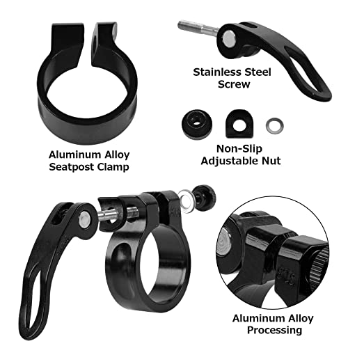 Quick Release Bike Seat Post Clamp - 34.9mm - Black