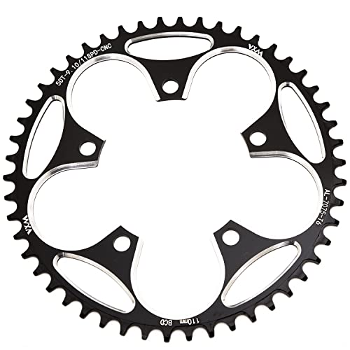 YBEKI 42T Black CNC Machined 7075-T6 Aluminum Narrow-Wide Chainring for Road Bikes