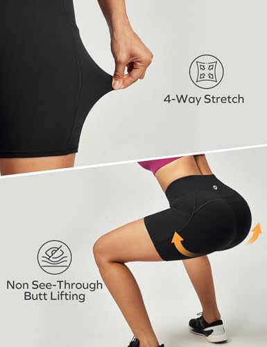 Ewedoos Women’s Biker Shorts - High Waist Tummy Control with 3 Pockets
