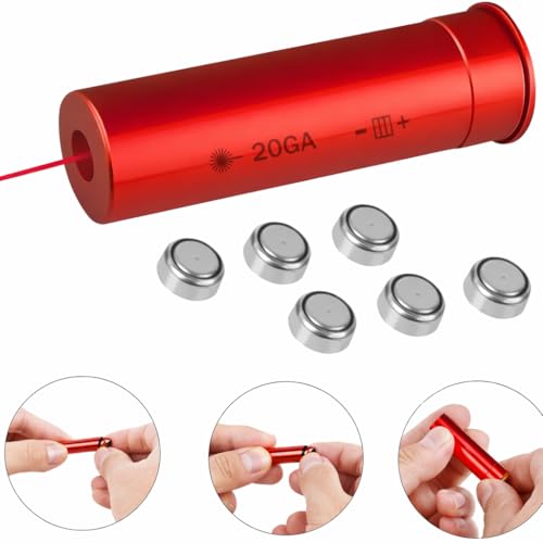 Gotical Red Dot Laser Bore Sighter for 20 Gauge Shotguns with Batteries