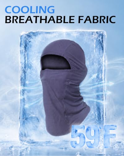 XXL Balaclava Mask for Big Heads - Breathable Sun Hood - Dark Gray