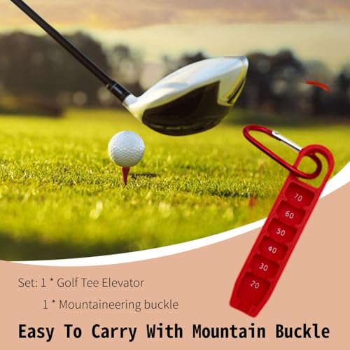 Golf Tee Elevator and Height Adjuster - 20-70mm Precision - Red