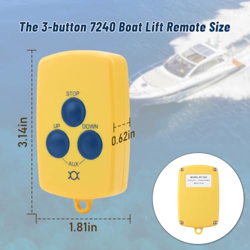 Snooweerin 7240 Boat Lift Remote Control Waterproof 3-Button Wireless Dock Remote