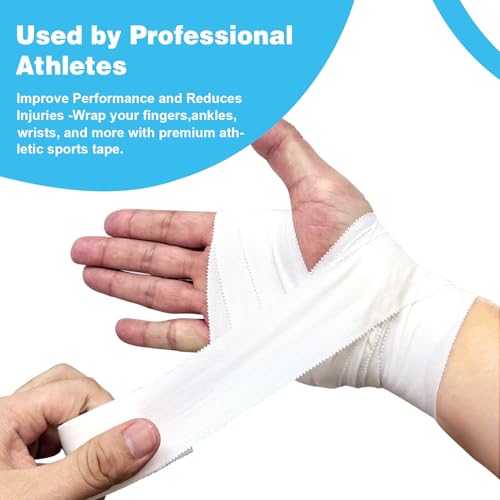 Athletic Tape - White Sports Tape, 1.5in x 33ft - 2 Rolls