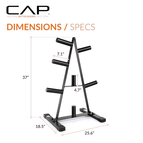 Olympic Plate Tree Rack - 7-Post Heavy-Duty Storage for Home Gym